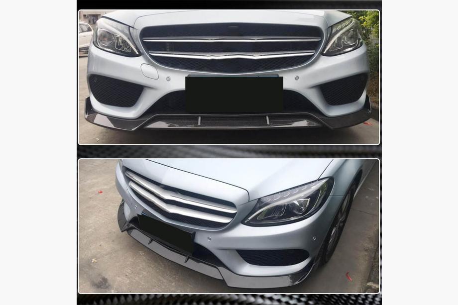 Mercedes C-Class W205 2014–2021 Přední lip spoiler na nárazník V2 (pro C43 AMG 2015-2019, karbon) Fotografie 5