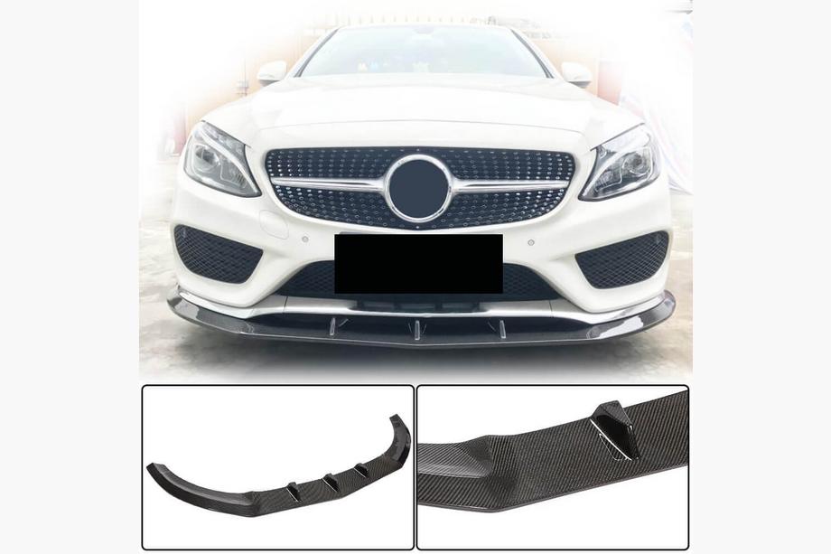 Mercedes C-Class W205 2014–2021 Karbonový přední spoiler (lip) V3 pro C43 AMG 2015-2019 Image