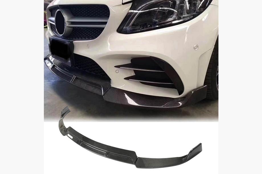 Mercedes C-Class W205 2014–2021 Karbonový lip spoiler na přední nárazník Lip V3 (pro C43 AMG 2019-2021) Image