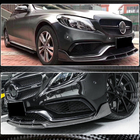 Mercedes C-Class W205 2014–2021 Přední lip spoiler na nárazník Lip V4 (pro SD C63 AMG 2015-2019, karbon) fotografie 5
