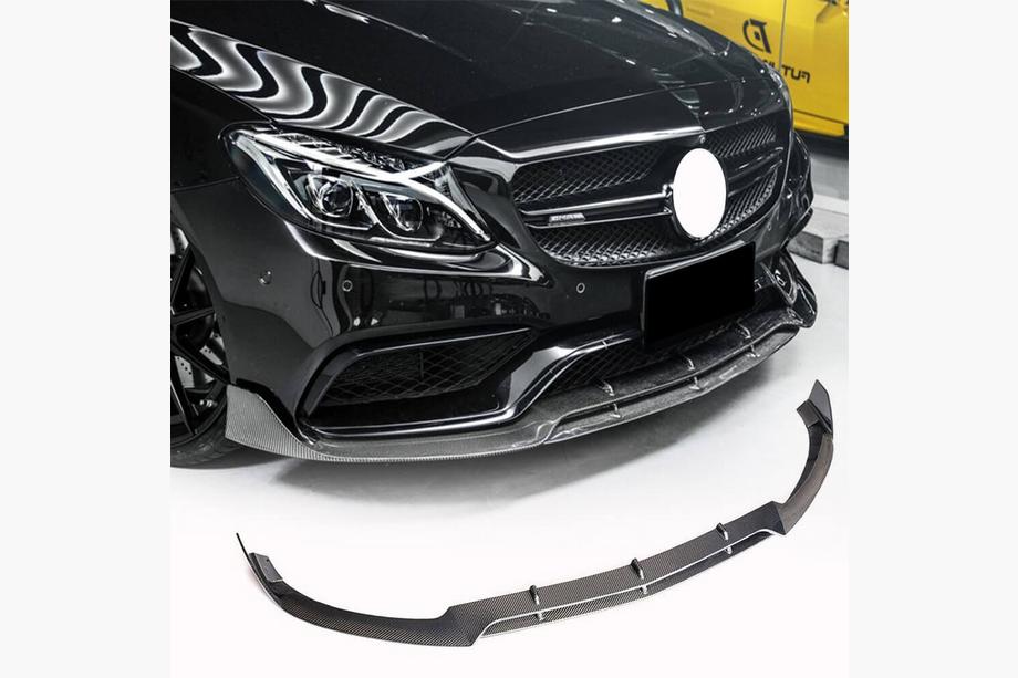 Mercedes C-Class W205 2014–2021 Přední lip spoiler na nárazník Lip V4 (pro SD C63 AMG 2015-2019, karbon) Image