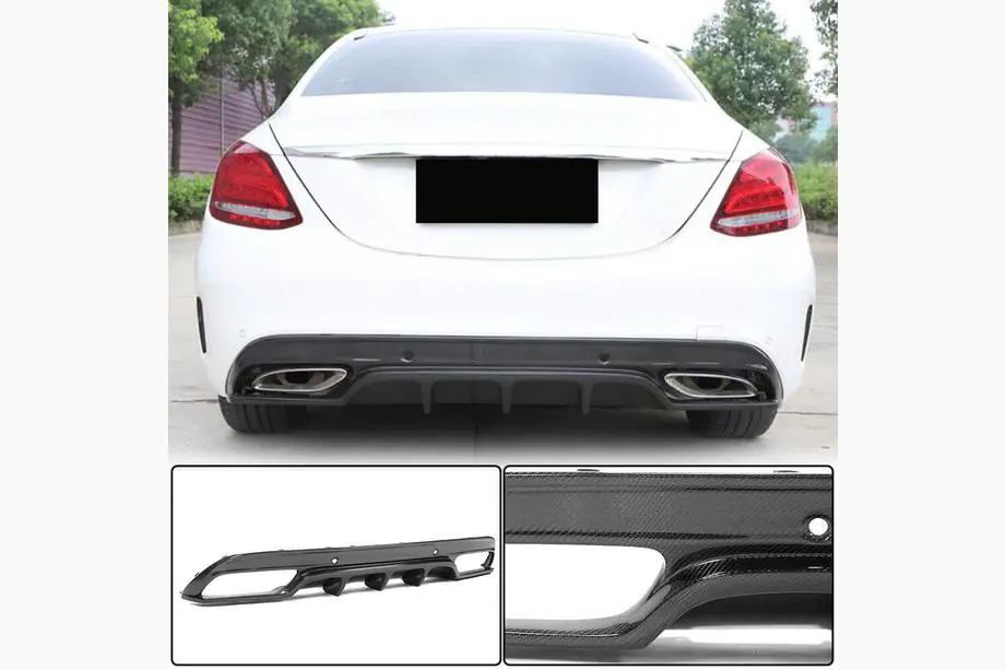 Mercedes C-Class W205 2014–2021 Difuzor zadního nárazníku (pro SD C43/C63 AMG 2015-2019, karbon) Image
