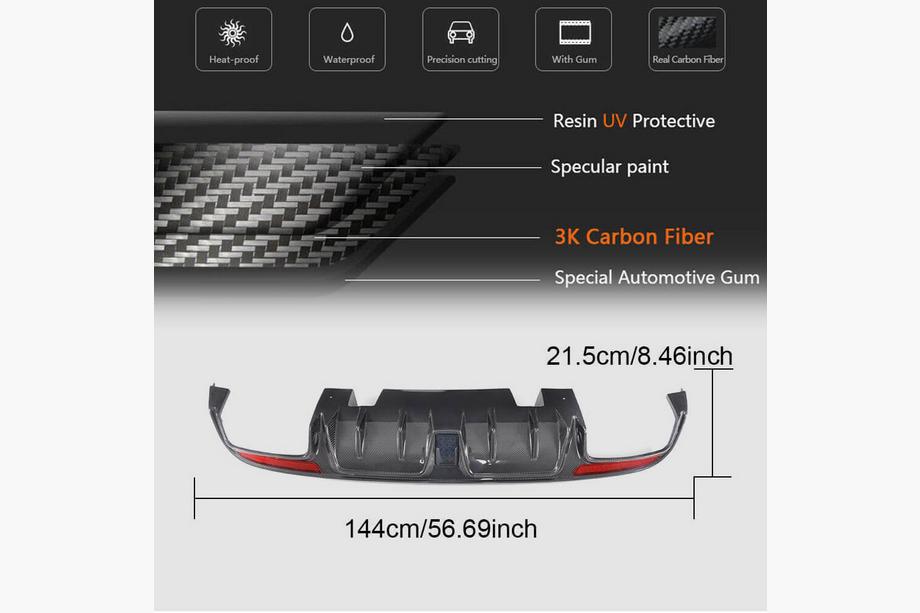 Mercedes C-Class W205 2014–2021 Difuzor zadního nárazníku V2 (pro SD C43/C63 AMG 2015-2019, karbon) Fotografie 3