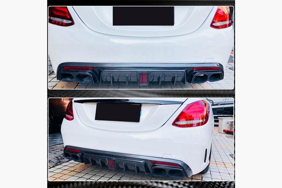 Mercedes C-Class W205 2014–2021 Difuzor zadního nárazníku V2 (pro SD C43/C63 AMG 2015-2019, karbon) Fotografie 4