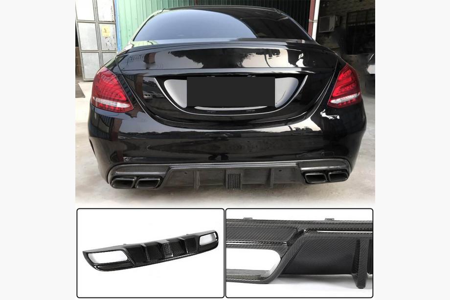 Mercedes C-Class W205 2014–2021 Difuzor zadního nárazníku V3 (pro SD C43/C63 AMG 2015-2019, karbon) Image