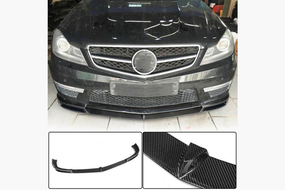 Mercedes C-class W204 2007–2015 Karbonový nástavec na přední nárazník Lip V1 (pro AMG 2012-2014) Image