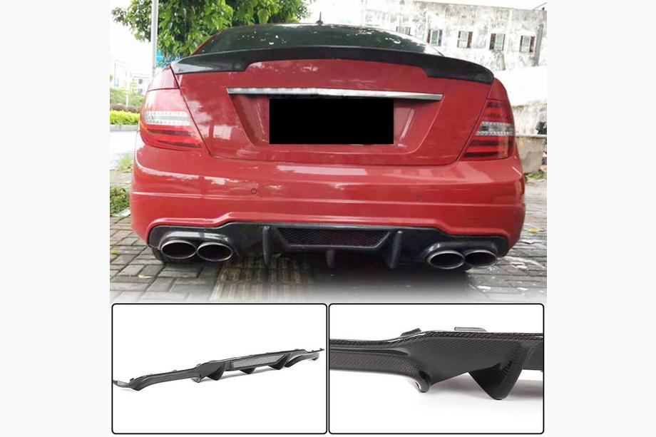 Mercedes C-class W204 2007–2015 Difuzor zadního nárazníku V4 (pro AMG SD/Coupe 2012-2014, karbon) Image