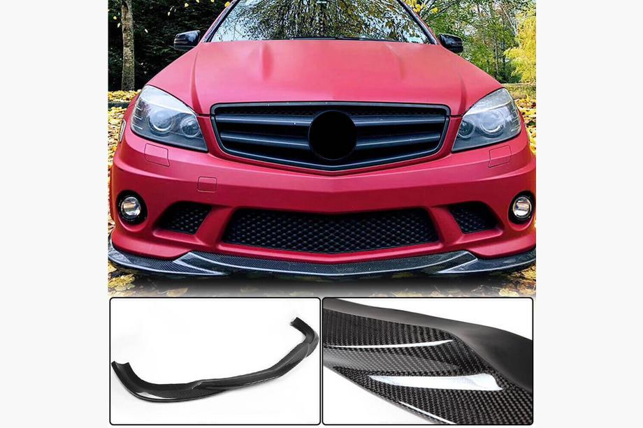 Mercedes C-class W204 2007–2015 Karbonový přední lip spoiler Lip V3 (pro AMG 2008-2011) Image