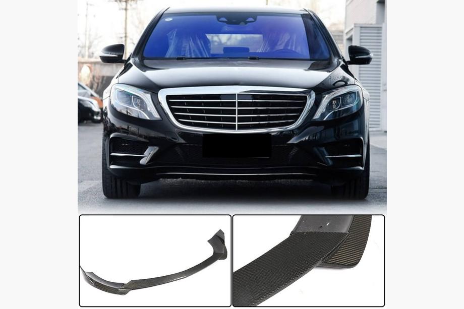 Mercedes S-Class W222 2013–2022 Karbonový lip nástavec na přední nárazník (pro AMG-Line 2014-2017) Fotografie 1