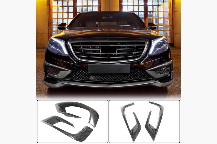 Mercedes S-Class W222 2013–2022 Nástavce předního nárazníku V1 (pro S63 AMG 2014-2017, karbon) Fotografie 1