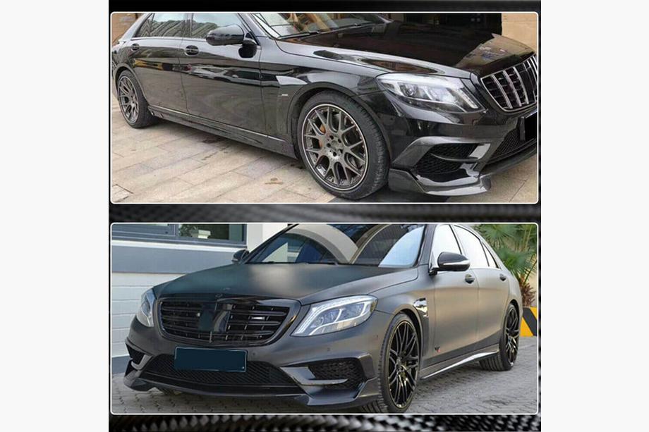 Mercedes S-Class W222 2013–2022 Nástavce předního nárazníku V1 (pro S63 AMG 2014-2017, karbon) Fotografie 4