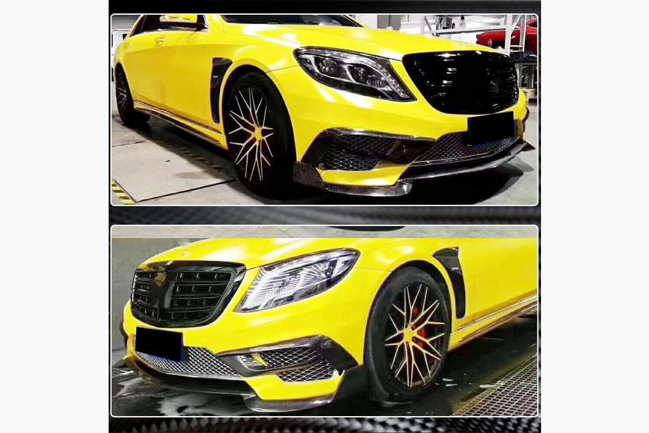 Mercedes S-Class W222 2013–2022 Nástavce předního nárazníku V1 (pro S63 AMG 2014-2017, karbon) Fotografie 5