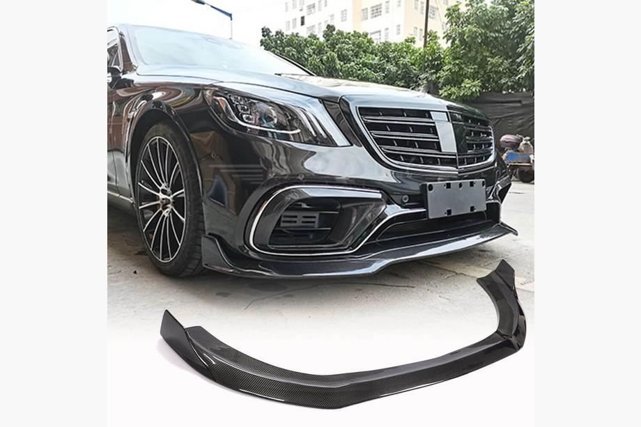 Mercedes S-Class W222 2013–2022 Karbonový přední lip spoiler na nárazník (pro S63/S65 AMG 2018-2022) Fotografie 1