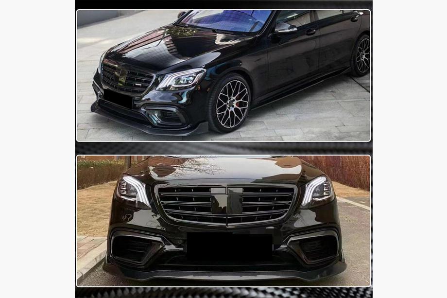 Mercedes S-Class W222 2013–2022 Karbonový přední lip spoiler na nárazník (pro S63/S65 AMG 2018-2022) Fotografie 5
