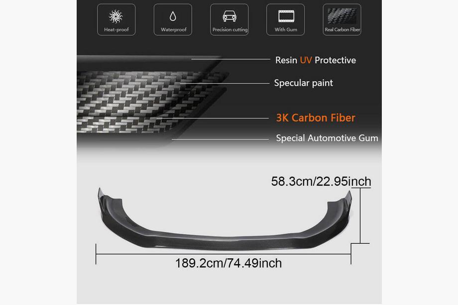 Mercedes S-Class W222 2013–2022 Karbonový přední lip spoiler na nárazník (pro S63/S65 AMG 2018-2022) Fotografie 6