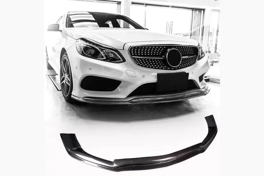 Mercedes E-Class W212 2009–2016 Karbonová lišta předního nárazníku Lip V1 (pro AMG-Line 2013-2016, karbon) Fotografie 1