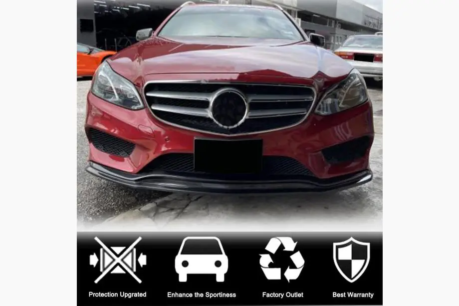 Mercedes E-Class W212 2009–2016 Karbonová lišta předního nárazníku Lip V1 (pro AMG-Line 2013-2016, karbon) Fotografie 2