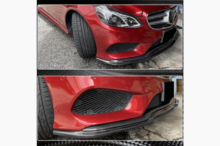 Mercedes E-Class W212 2009–2016 Karbonová lišta předního nárazníku Lip V1 (pro AMG-Line 2013-2016, karbon) Fotografie 3