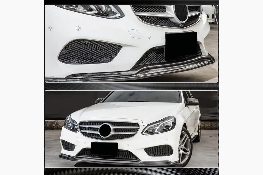 Mercedes E-Class W212 2009–2016 Karbonová lišta předního nárazníku Lip V1 (pro AMG-Line 2013-2016, karbon) Fotografie 4