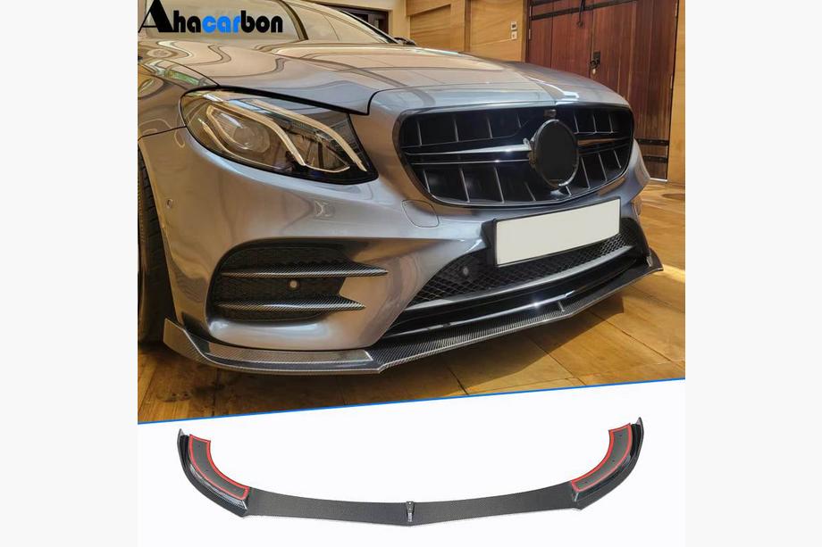 Mercedes E-class W213 2016–2023 Karbonový spoiler předního nárazníku Lip V1 (pro AMG-Line / E43 AMG 2016-2019) Image