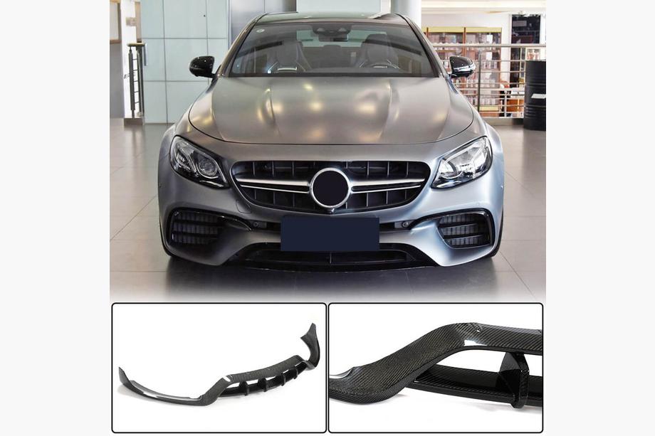 Mercedes E-class W213 2016–2023 Karbonový nástavec předního nárazníku Lip V2 (pro E63 AMG 2016-2019, karbon) Image