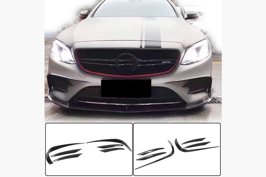 Mercedes E-class W213 2016–2023 Nástavce na přední nárazník V1 (pro E43 AMG 2016-2019, karbon) Image