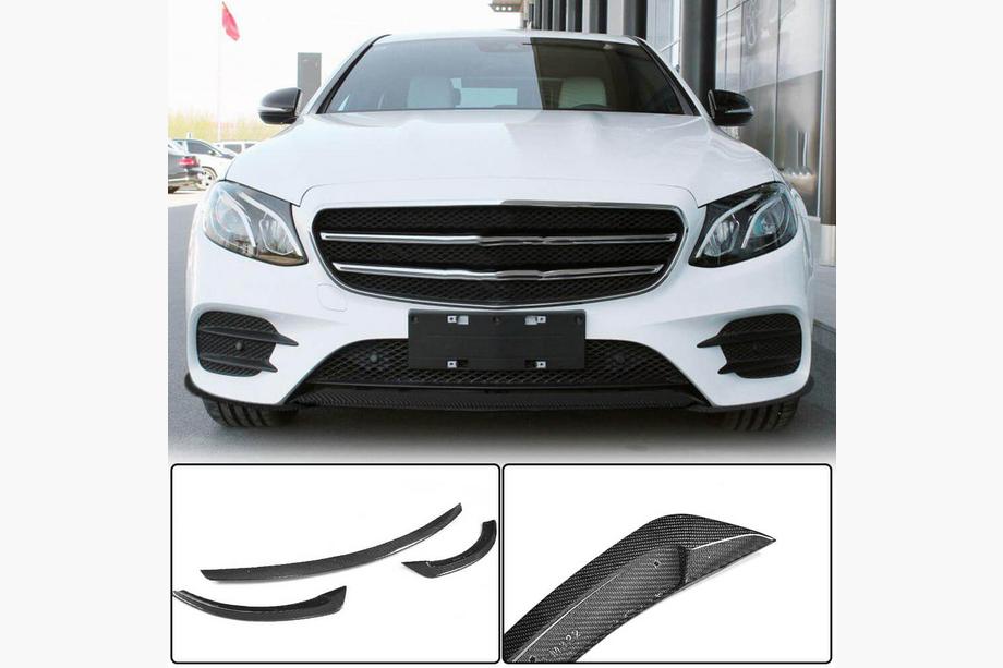 Mercedes E-class W213 2016–2023 Karbonový přední lip na nárazník V2 (pro AMG-Line / E43 AMG 2016-2019) Image