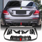 Mercedes E-class W213 2016–2023 Difuzor zadního nárazníku s koncovkami V2 (pro AMG/AMG-Line 2016-2019, karbon) fotografie 1