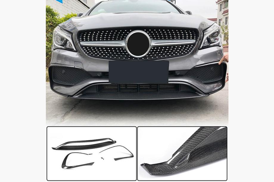 Mercedes CLA C117 2013–2019 Karbonový nástavec na přední nárazník Lip (pro AMG-Line SD 2017-2019, karbon) Image