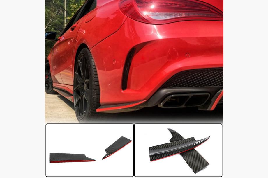 Mercedes CLA C117 2013–2019 Karbonové nástavce na zadní nárazník V2 (pro AMG-Line / CLA45 AMG SD, karbon) Image