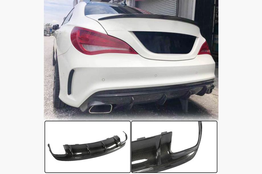 Mercedes CLA C117 2013–2019 Difuzor zadního nárazníku (pro AMG-Line / CLA45 AMG 2017-2019, karbon) Fotografie 1