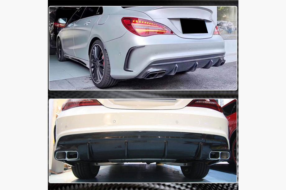Mercedes CLA C117 2013–2019 Difuzor zadního nárazníku (pro AMG-Line / CLA45 AMG 2017-2019, karbon) Fotografie 4