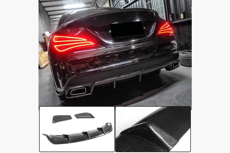 Mercedes CLA C117 2013–2019 Difuzor zadního nárazníku V2 (pro AMG-Line / CLA45 AMG 2013-2016, karbon) Image