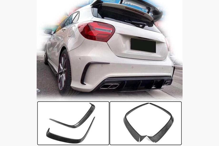 Mercedes A-class W176 2012–2018 Karbonové kryty zadního nárazníku (pro AMG-Line HB) Image
