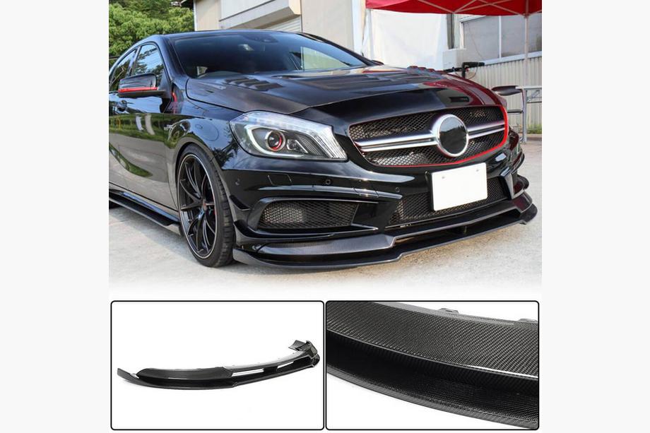 Mercedes A-class W176 2012–2018 Karbonové lízátko předního nárazníku Lip V2 (pro AMG-Line / A45 AMG HB 2013-2015) Image