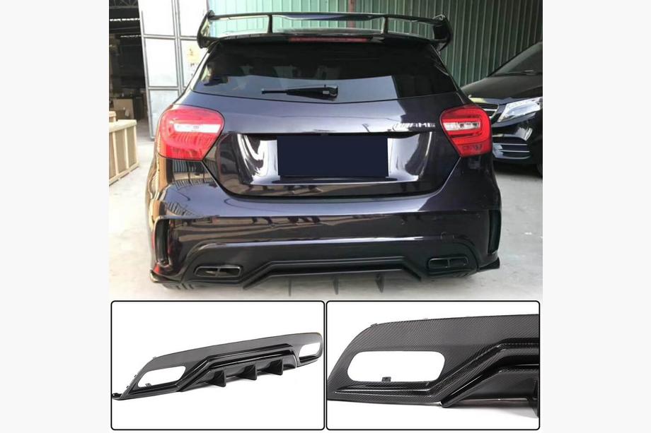 Mercedes A-class W176 2012–2018 Difuzor zadního nárazníku V2 (pro AMG-Line / A45 AMG HB) Image