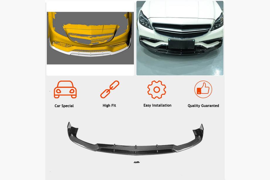 Mercedes CLS C218 2011–2018 Přední lip spoiler Lip V3 na nárazník (pro CLS63 AMG SD 2015-2018, plast) Fotografie 3