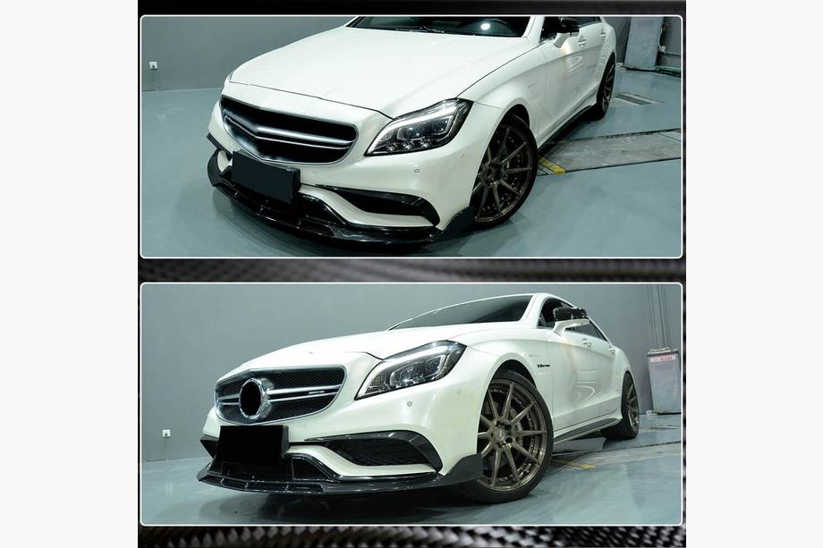 Mercedes CLS C218 2011–2018 Přední lip spoiler Lip V3 na nárazník (pro CLS63 AMG SD 2015-2018, plast) Fotografie 5