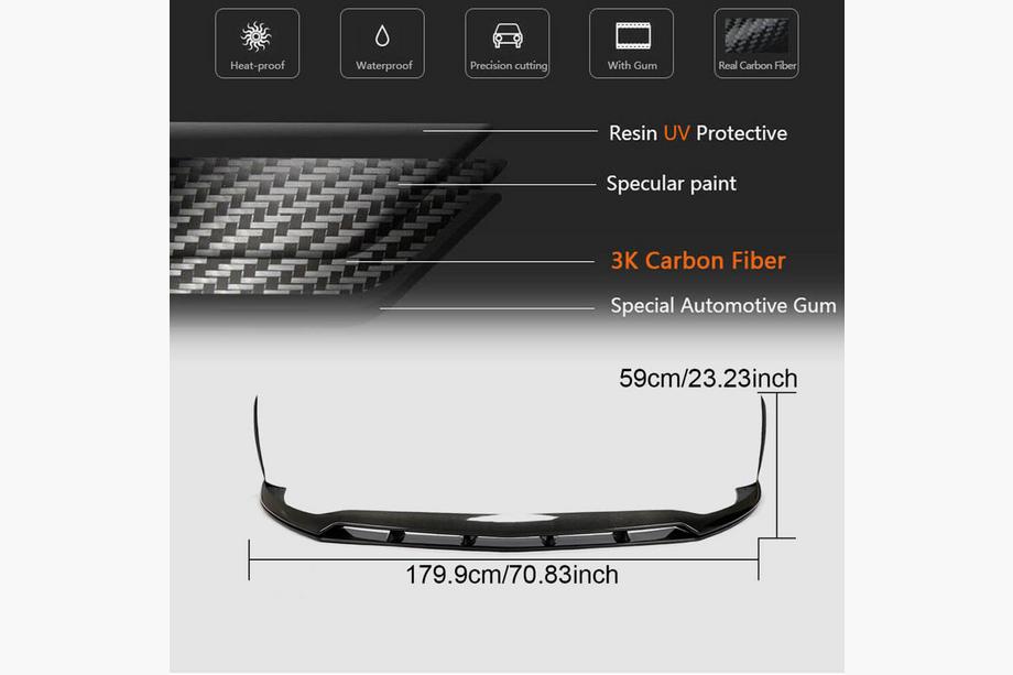 Mercedes CLA C118 2019– Přední nárazníkový lip spoiler (pro AMG-Line / CLA35 AMG SD 2019-2022, karbon) Fotografie 5