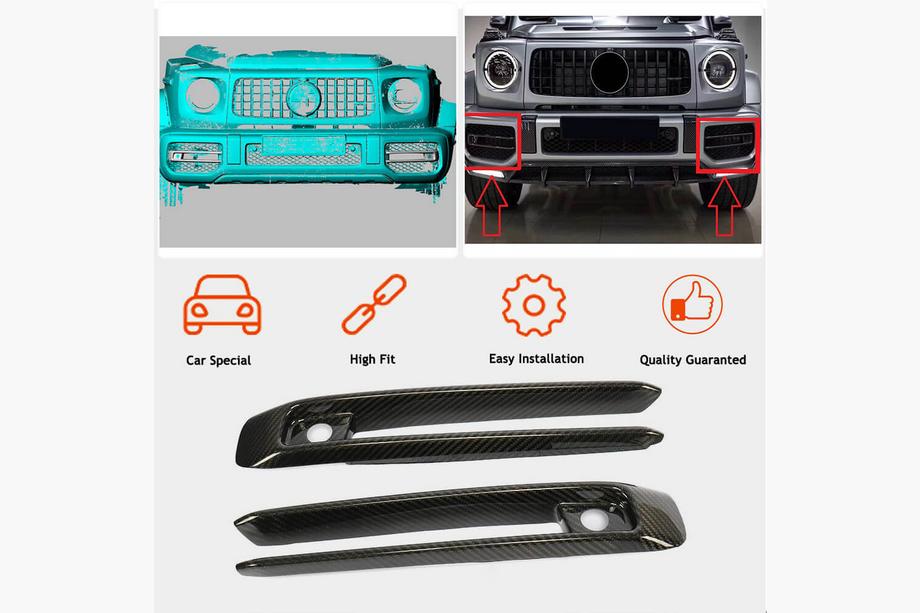 Mercedes G-Class W463 2018–2024 Karbonové kryty mlhových světel (pro G63 AMG) Fotografie 2
