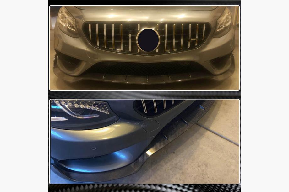 Mercedes S-class C217 Coupe 2014–2020 Karbonový nástavec na přední nárazník Lip V3 (pro AMG-Line 2015-2018, Karbon) Fotografie 4