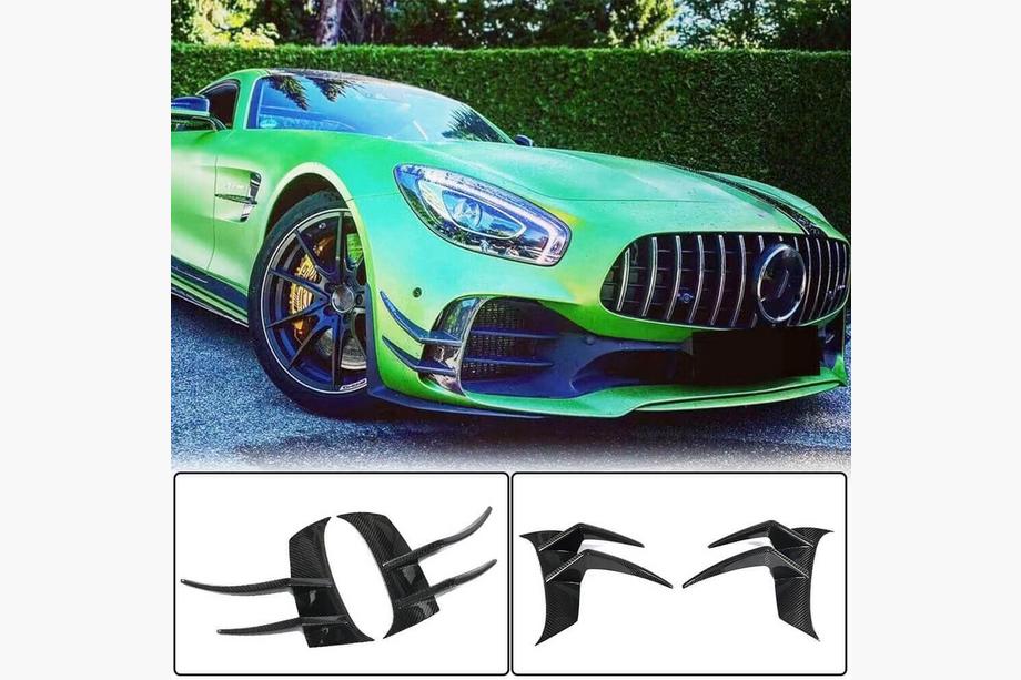 Mercedes AMG GT C190/R190 2014–2022 Nástavce předního nárazníku V2 (pro GT R 2016-2019, suchý karbon) Fotografie 1