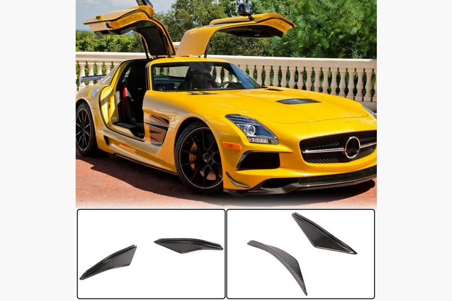 Mercedes SLS C197 2010–2014 Karbonové nástavce na přední nárazník Flap V1 (karbon) Image
