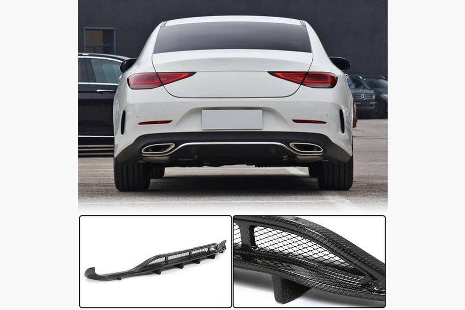 Mercedes CLS C257 2018– Difuzor zadního nárazníku V2 (pro AMG-Line 2018-2020, karbon) Fotografie 1