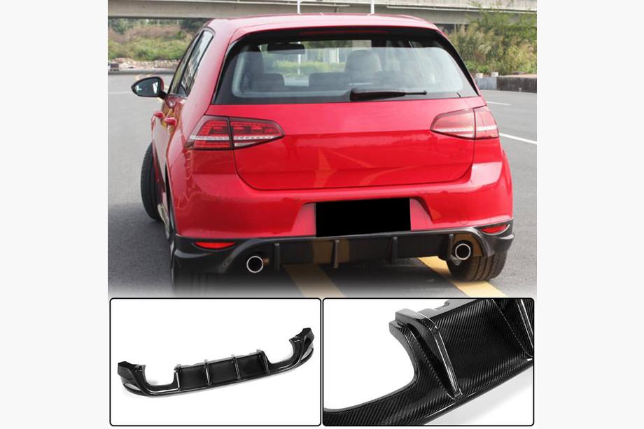 Volkswagen Golf 7/E-Golf 2012–2020 Difuzor zadního nárazníku V2 (pro Base/GTI HB 2012-2017, karbon) Image