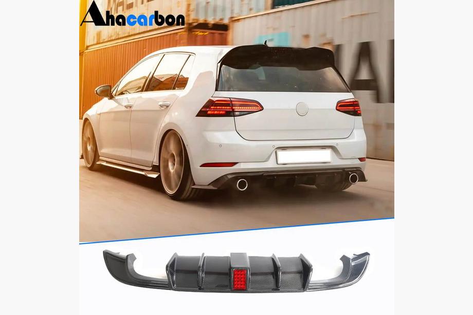 Volkswagen Golf 7/E-Golf 2012–2020 Difuzor zadního nárazníku (pro R-Line HB 2017-2020, karbon) Image