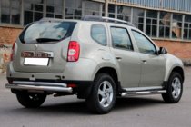 Renault Duster 2008–2017 Zadní rovný ochranný rám (nerez) fotografie 2