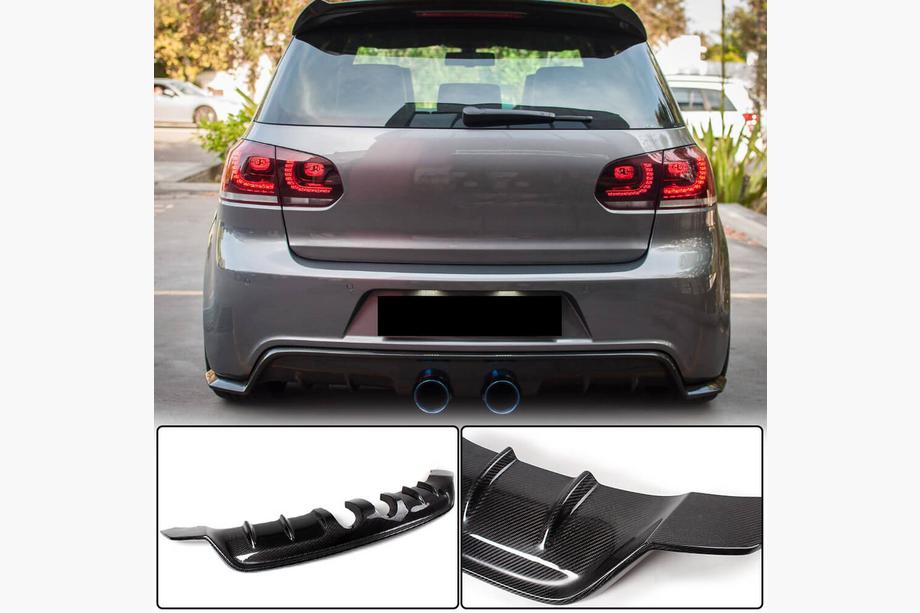 Volkswagen Golf 6 2008–2014 Difuzor zadního nárazníku V1 (pro R/R20 HB 2010-2013, karbon) Image