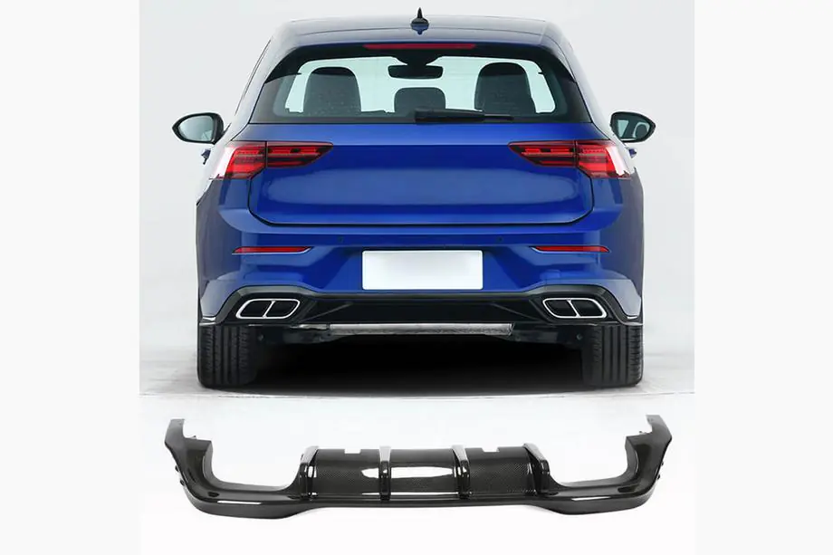 Volkswagen Golf 8 2019– Difuzor zadního nárazníku (pro R HB, suchý karbon) Image