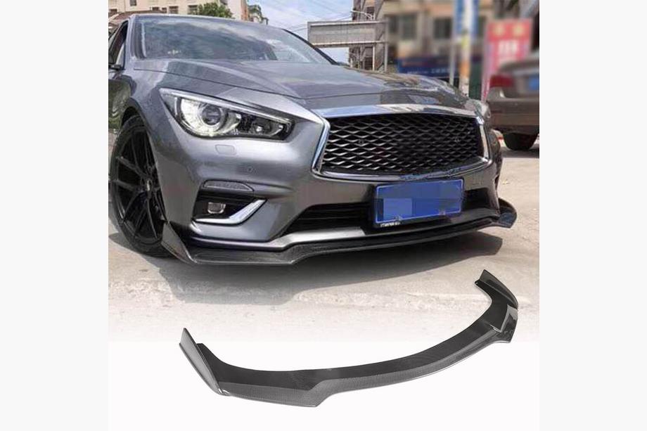 Infiniti Q50/Q60 2013–2024 Karbonový lip na přední nárazník Lip V1 (pro Q50 Base 2018-2023) Fotografie 1
